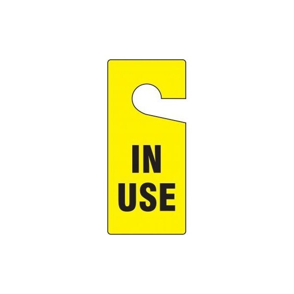 Accuform Door Knob Hang Tags, IN USE, 9inx 4in, Plastic, 10PK TAD840 - main